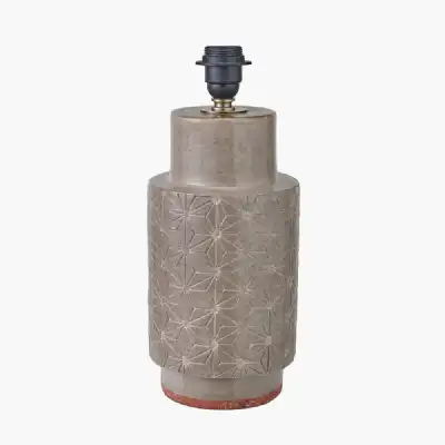 Grey Stoneware Etch Detail Table Lamp