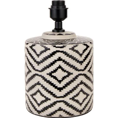 Chirala Black and White Ikat Ceramic Table Lamp