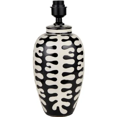 Elkorn Black and White Tall Coral Ceramic Table Lamp