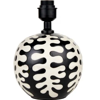 Elkorn Black and White Coral Ceramic Table Lamp