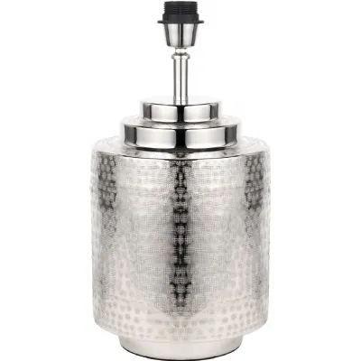 Zuri Shiny Silver Metal Pot Table Lamp