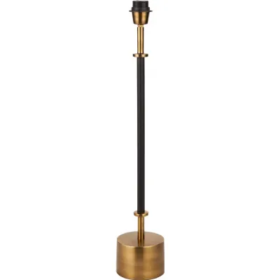 Antoine Black Croc and Antique Brass Metal Table Lamp Base