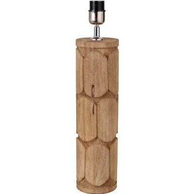 Aurelia Embossed Natural Wood Tall Table Lamp