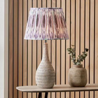 Grey Engraved Wooden Bottle Table Lamp Base Only
