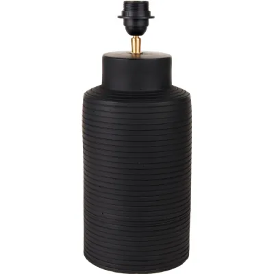 Sierra Black Tall Ribbed Terracotta Table Lamp