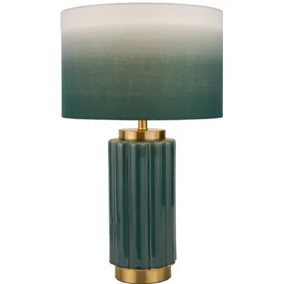 Lushan Green Scalloped Ceramic Table Lamp