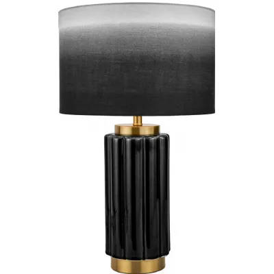 Lushan Black Scalloped Ceramic Table Lamp