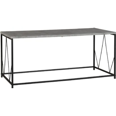 Athens Rectangular Coffee Table Concrete Effect Black