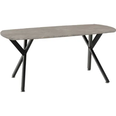 Athens Oval Coffee Table Concrete Effect Black