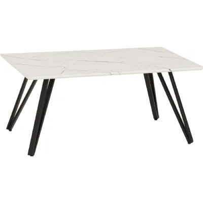 Marlow Coffee Table White Marble Effect Black