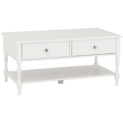 Stratford 2 Drawer Coffee Table White
