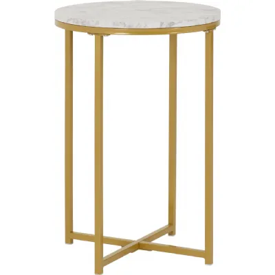 Dallas Side Table Marble Gold Effect