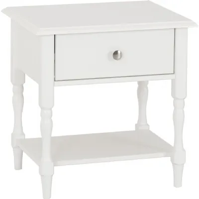 Stratford 1 Drawer Side Table White