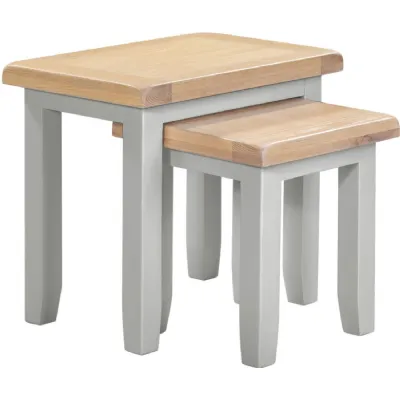 Windsor Nest of 2 Tables Pebble Grey Oak