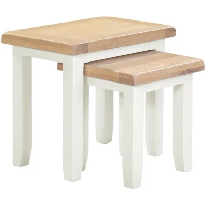 Windsor Nest of 2 Tables Ivory Oak