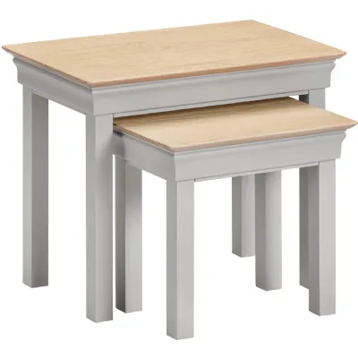 Bordeaux Nest of 2 Tables Pebble Grey Oak