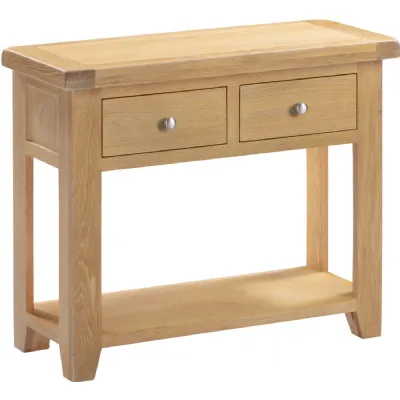 Windsor 2 Drawer Console Table Natural Oak