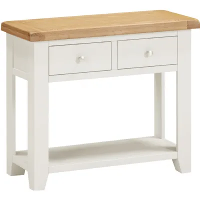 Windsor 2 Drawer Console Table Ivory Oak