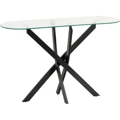 Sheldon Console Table Clear Glass Black