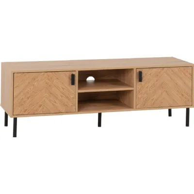 Leon 2 Door TV Unit Medium Oak Effect