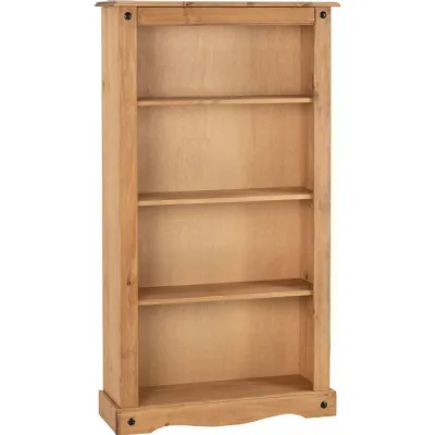 Corona Medium Bookcase Distressed Waxed Pine