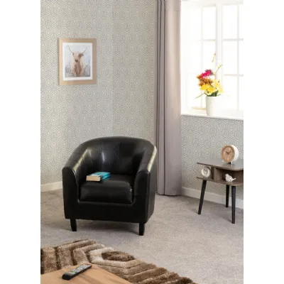 Tempo Tub Chair Black Faux Leather