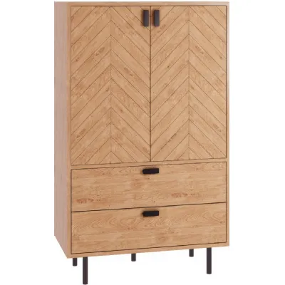 Leon 2 Door 2 Drawer Cabinet Medium Oak Effect