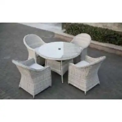 Heaven Rattan 4 Seat Round Dining Set