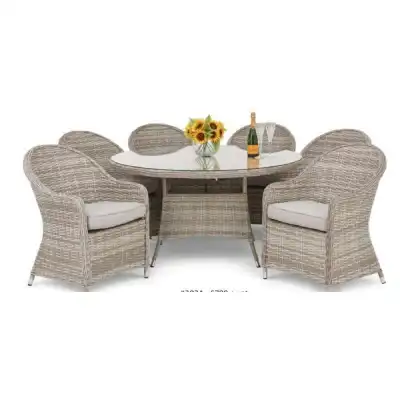 Heaven Rattan 6 Seat Round Dining Set