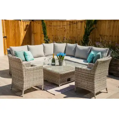 Heaven Rattan Large Corner Set With Armchairs