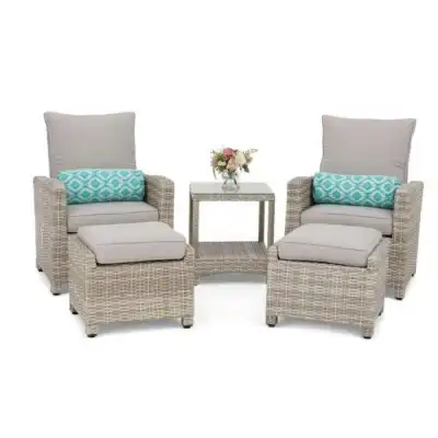 Heaven Rattan 5 Piece Reclining Sofa Set