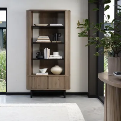 Grey Oiled Oak And Peppercorn Open Display Shelving Unit