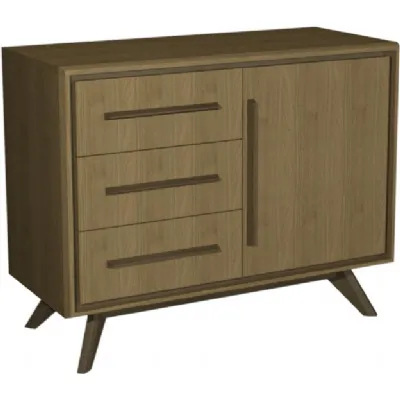 Oak And Light Weathered Oak Narrow Sideboard