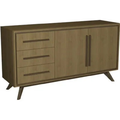 Light Weathered Oak Wide 2 Door 3 Drawer Sideboard