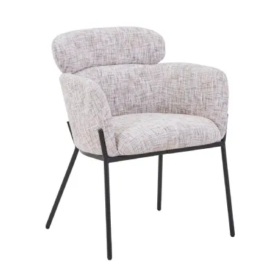 Toffee Fabric Bucket Accent Chair with Headrest Cushion