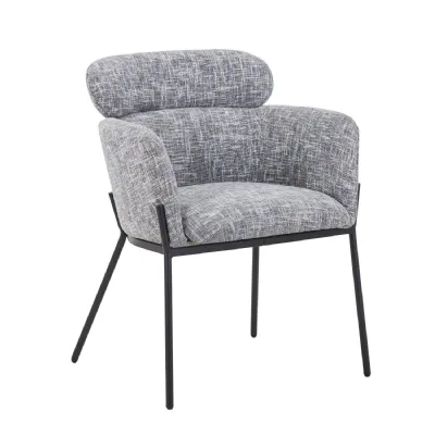 Moss Heather Grey Fabric Accent Chair Headrest Cushion