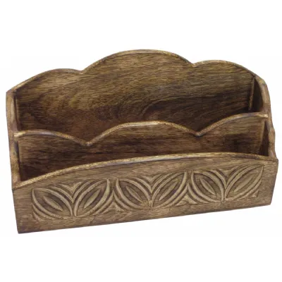 Mango Wood Celtic Design Letter Rack (2 Per Box) 30.5cm