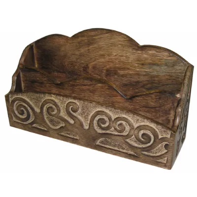 30.5cm Mango Wood Tree Of Life Design Letter Rack (2 Per Box)