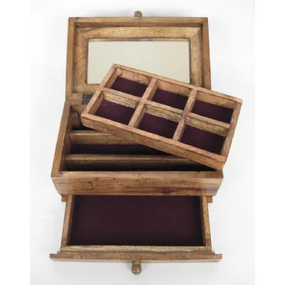 Mango Wood Tree Of Life Design Jewellery Box 25cm