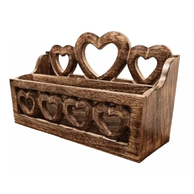 Mango Wood Cutwork Heart Letter Rack