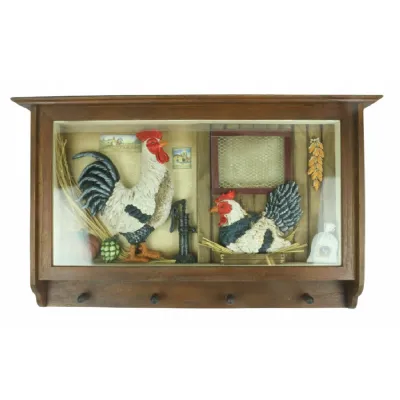 Wooden Kitchen display with hooks 73.5cm