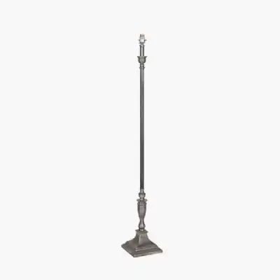 Antique Silver Metal Column Floor Lamp Base