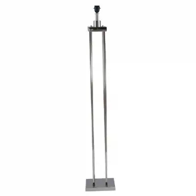 Modern Nickel Metal Tall Column Floor Lamp Base