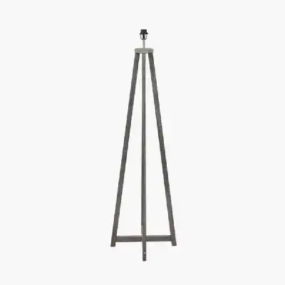 Grey Wash Wood Tapered 4 Post Floor Lamp