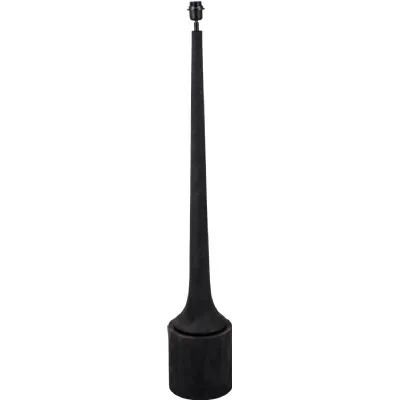 Tall Neck Conical Shaped Black Wood Floor Lamp Base Only