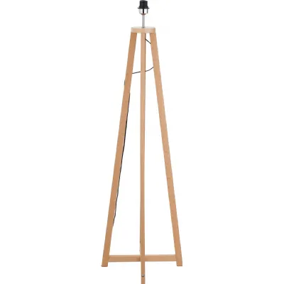 Natural Wood Tapered 4 Post Floor Lamp Base Only