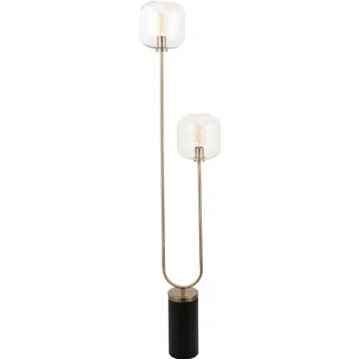 Florence Black Metal And Glass Floor Lamp