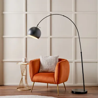 Matt Black Metal Floor Lamp Black Marble Base