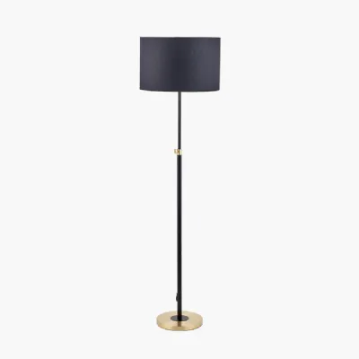 Bryce Black and Gold Metal Rise and Fall Floor Lamp