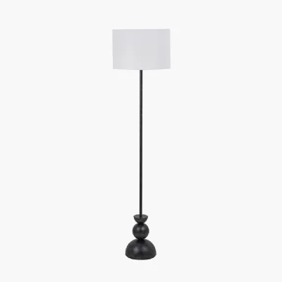 Vala Graphite Metal Textured Effect Ball Floor Lamp